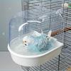 Transparent Bird Bath Tub - Splash-Proof PP Shower for Parrots, Lovebirds & Conures W/ Easy-Grip Handle