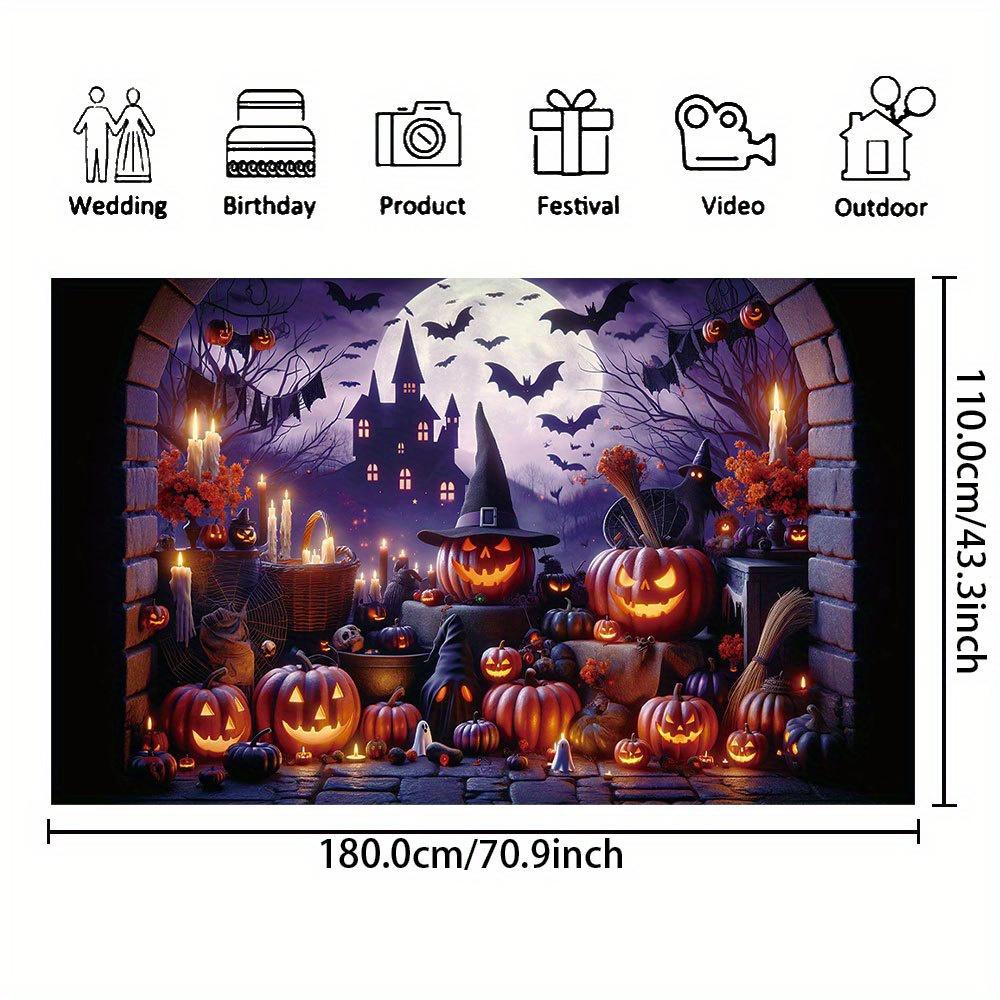 Photo Halloween photography background pumpkin lanterns bat castle background gloomy interior decoration banners