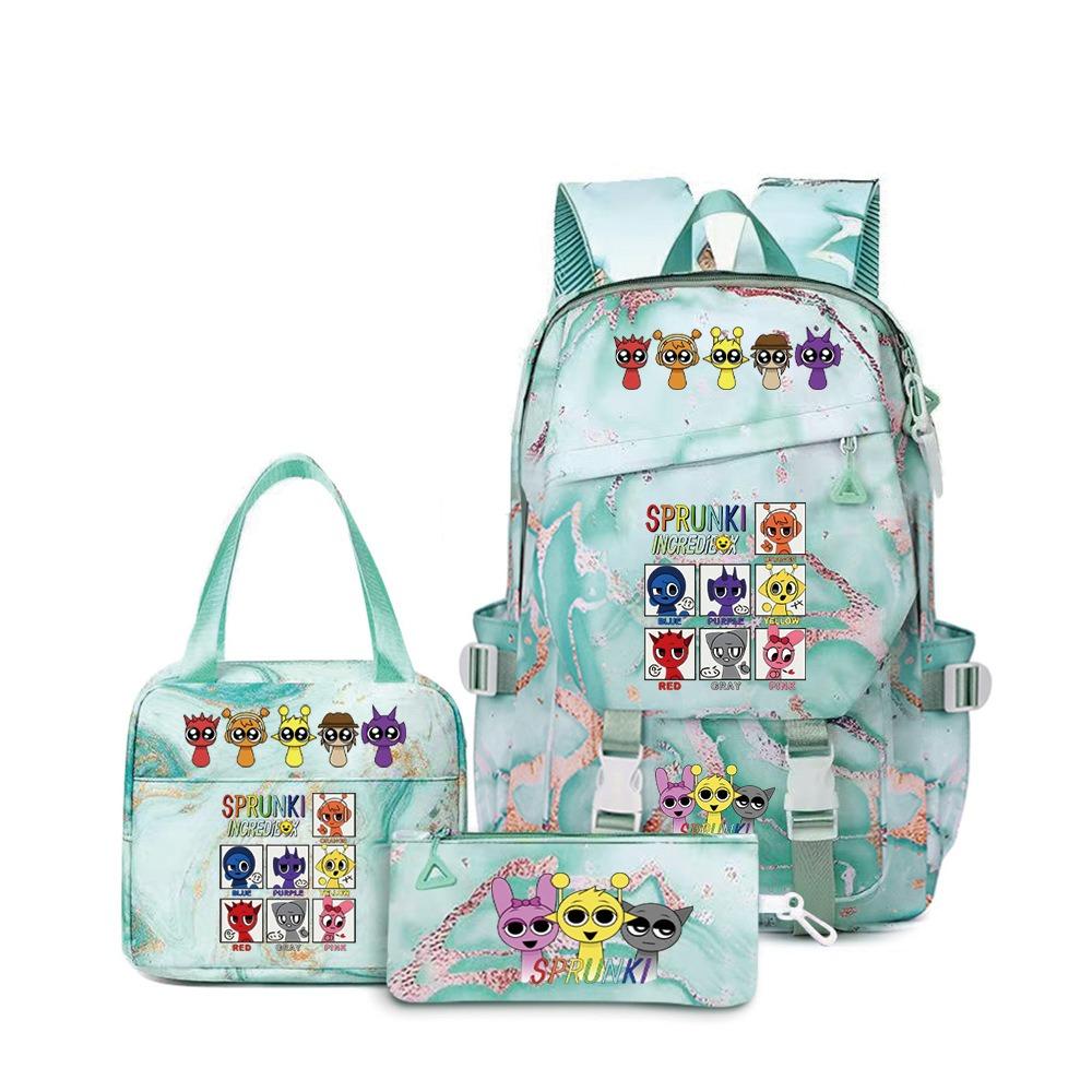Rhythm Box Music Game Backpack Student Children Cute School Bag Three-piece Lunch