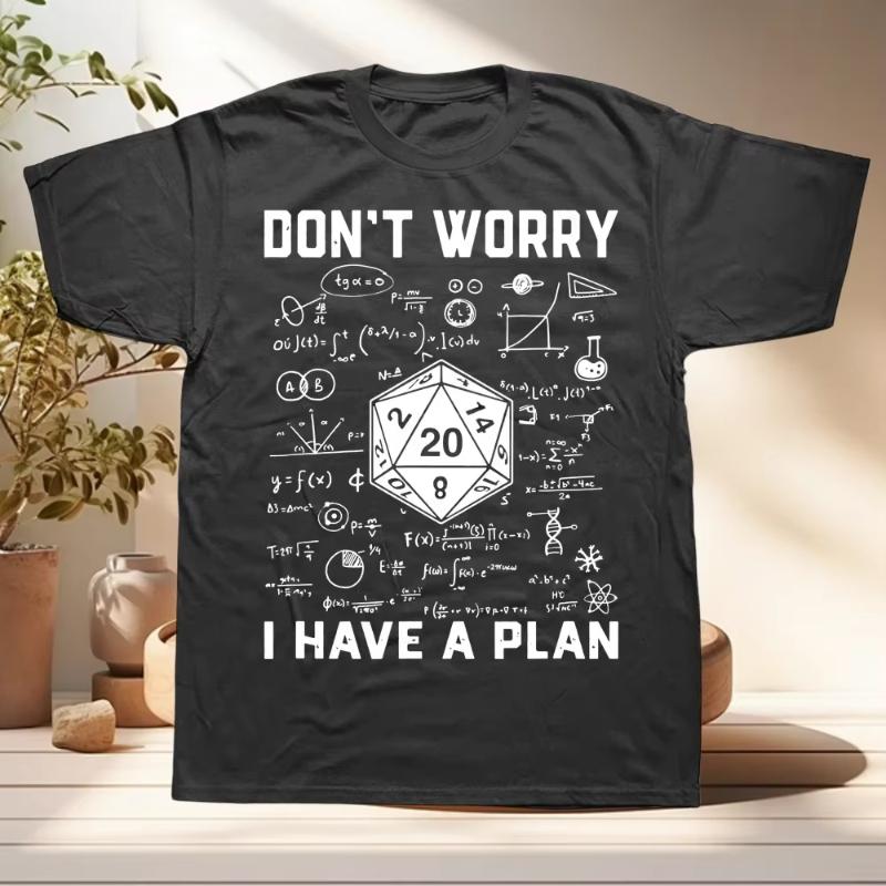Novelty Dungeon Dragon T Shirts Graphic Streetwear Short Sleeve I Have A Plan D20 Dice Role Playing Game DnD Tshirt