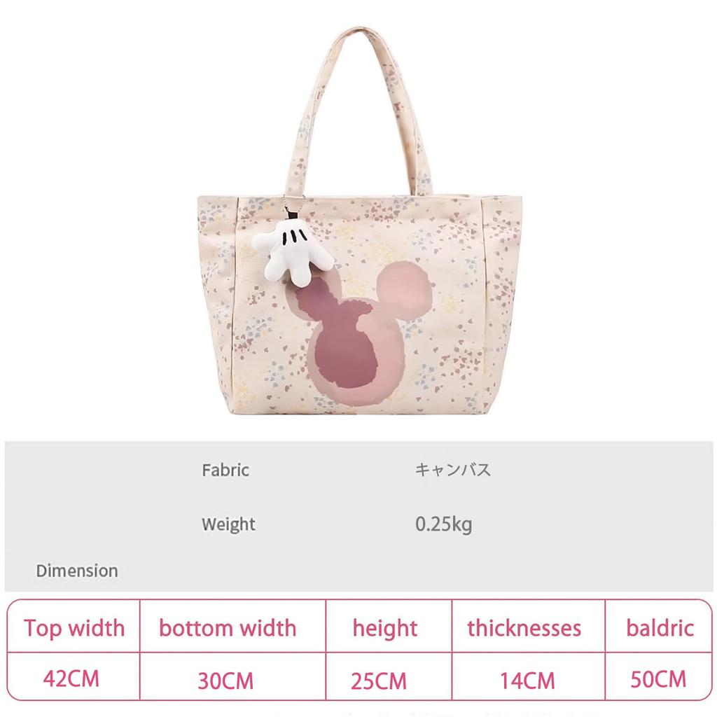 [hgTUP] Mickey und Minnie Maus Tragetasche, Canvas-Tragetasche, Großes Fassungsvermögen, Mickey Maus Umhängetasche, Canvas-Tragetasche, Minnie Maus Tragetasche mit Reißverschluss