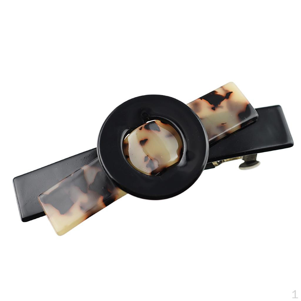 

Auto Clasp Barrettes Colorant Match Retro Slippy Tortoise Shell for Black