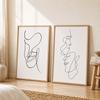 Abstract Wall Art Minimalist Line Art Face Sketch Canvas Painting Nordic Style Poster Prints for Bedroom Living Room Wall Decor
