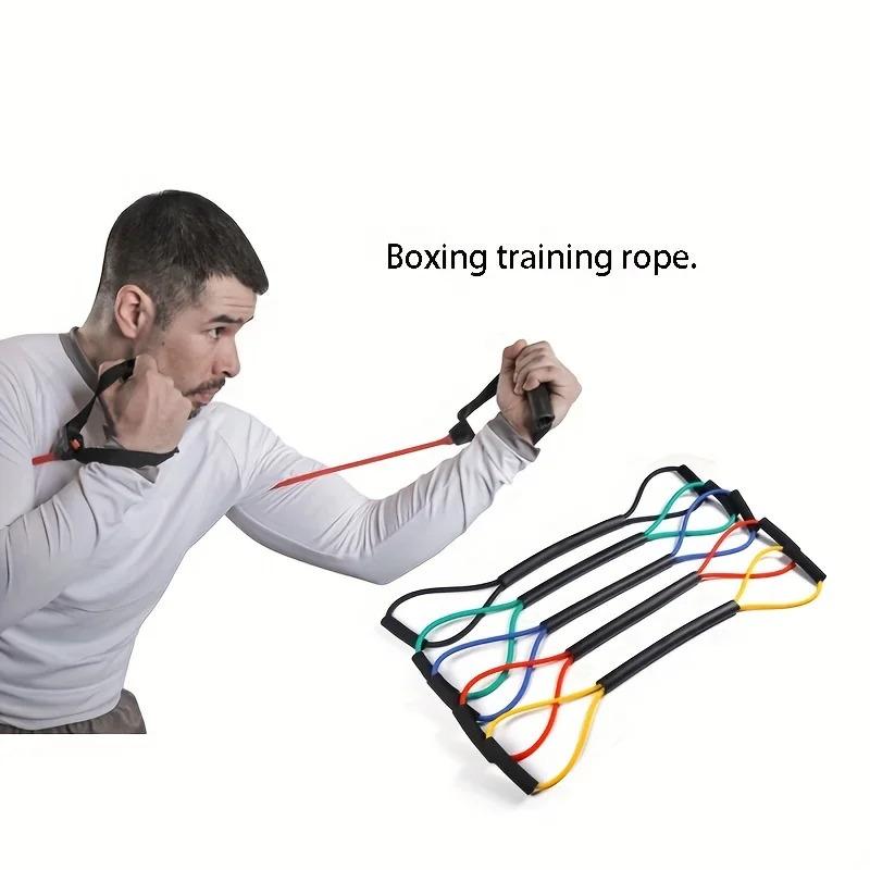 Boxing Training Rope Adjustable Speed Resistance Cord for Punching Kicking Drills Home Gym Fitness Equipment with Elastic Belt
