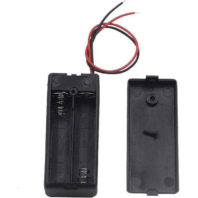 (Pack of 3 2 AAA Battery Holder with Switch, 2 x 1.5V AAA Battery Holder Case with Wire Leads and ON/Off Switch