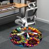 1pc Sunflower Mandala Office Round Area Rug, Indoor Mat Suitable ForOffice, Under Office Chairs Bedroom Living Room Home Decor, Room Deco Q074