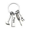 DIY Stainless Steel Father's Day Tool Keychain: Hammer, Screwdriver, Wrench - Perfect Gift for Dad