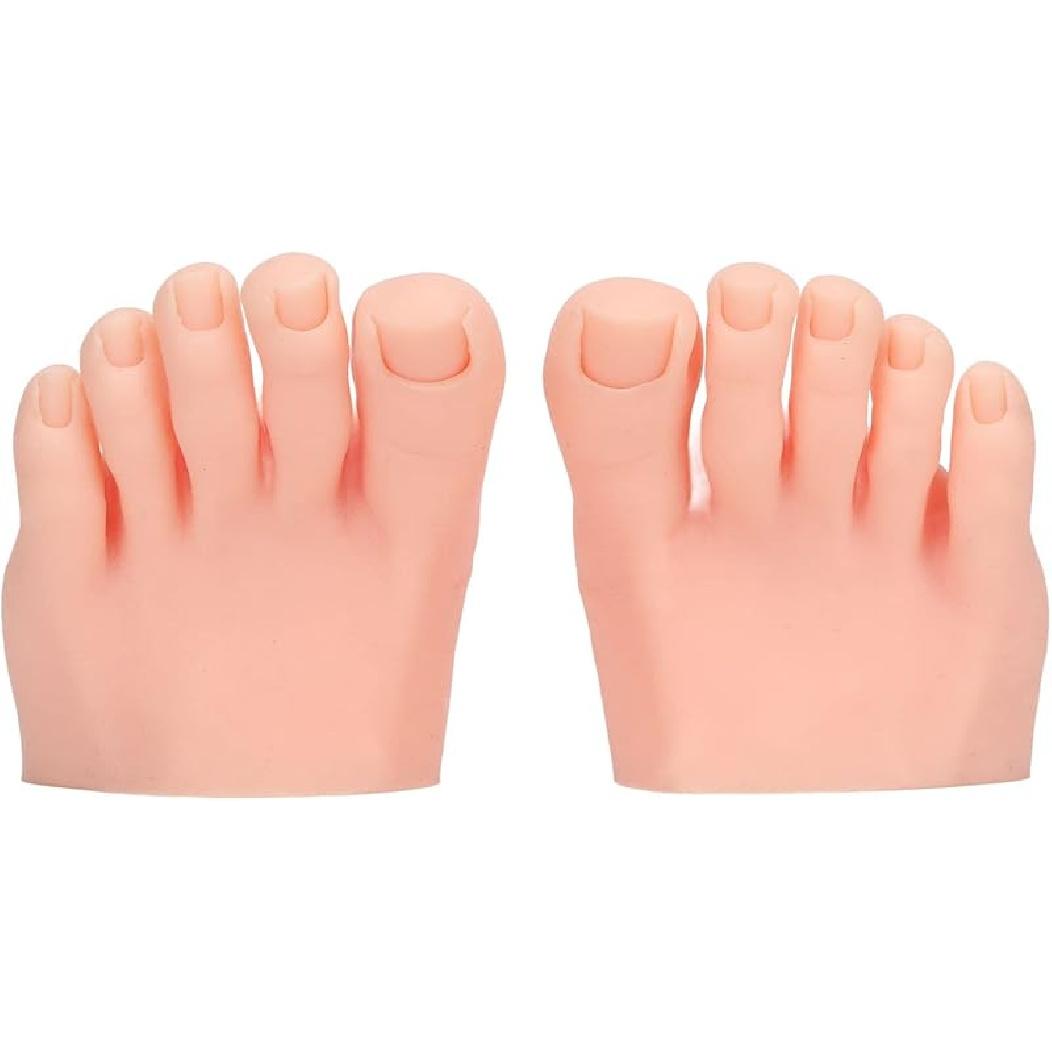 

Тренировочная стопа для нейл-арта, 1 пара силиконовых моделей стоп, Искусственная половина стопы для практики педикюра, Мягкая силиконовая стопа для практики, Силикон для практики педикюра Light skin color