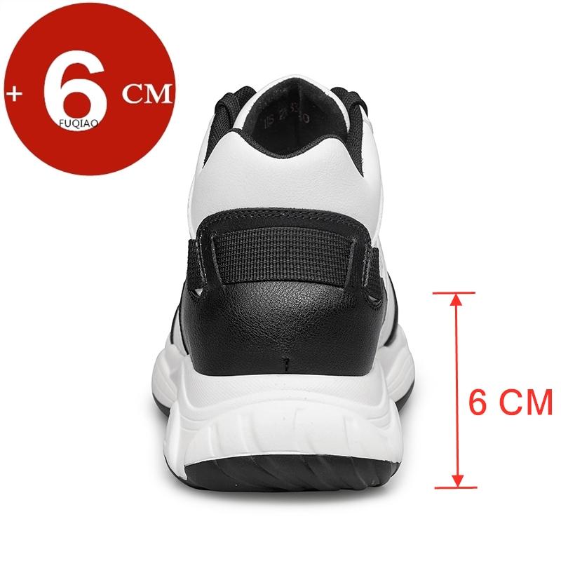 Men Casual Leather Elevator Shoes Hidden Heels Sports Heightening Shoes For Man Increase Insole 6CM Height Shoes Lift Sneakers