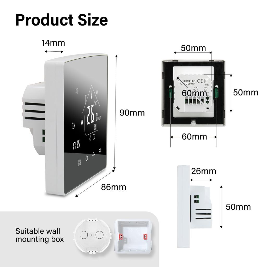 Beok WiFi Water Warm Floor Heating Thermostat Smart Home Temperature Regulator Tuya/Smart APP Alexa Alice Google