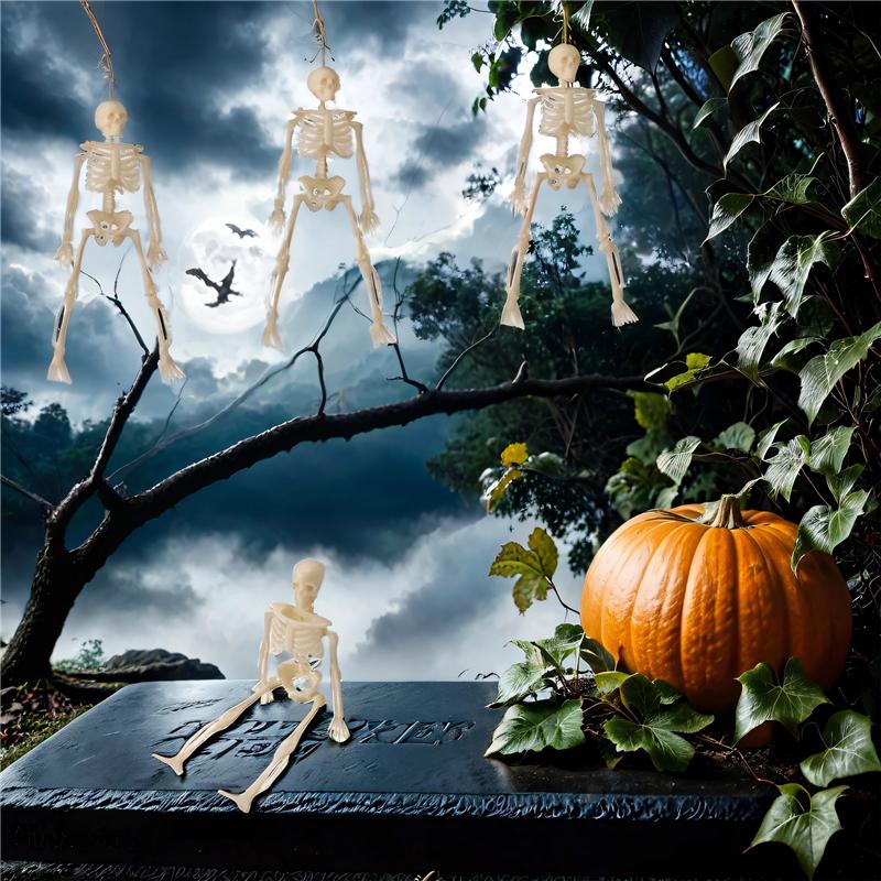 Gute Skelette für Halloween-Dekoration, 12 Stück Mini-Skelett-Figuren Halloween-Dekoration für Spukhaus-Zubehör Partys