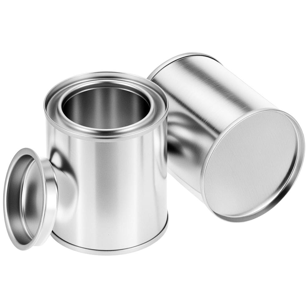 Lattine di vernice metalliche da 1/4 di pinta con coperchi, Contenitori vuoti in banda stagnata per vernice per lavoretti fai-da-te, Conservazione della vernice