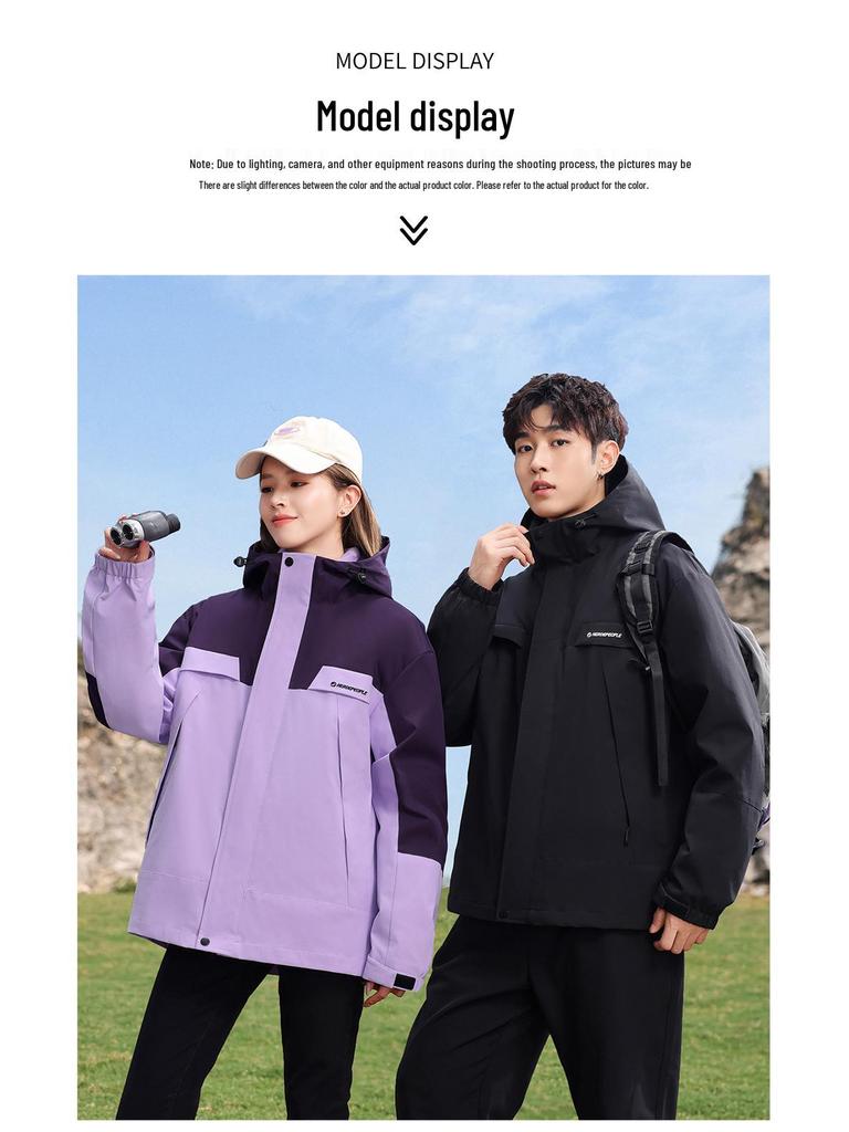 Winter Couple's 3-in-1 Down Jacket - Warm, White Duck Down, Outdoor Casual Wear