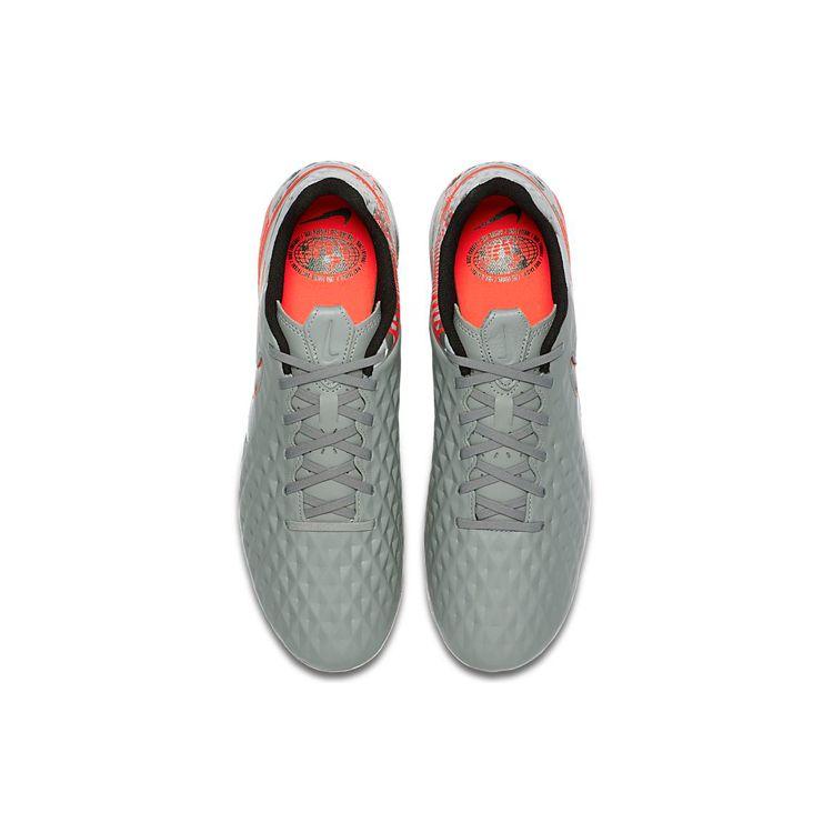 Nike Tiempo Legend 8 Academy MG Metallic Grey Crimson Men Sneakers Metallic-Bomber-Grey Particle-Grey Laser-Crimson AT5292-906