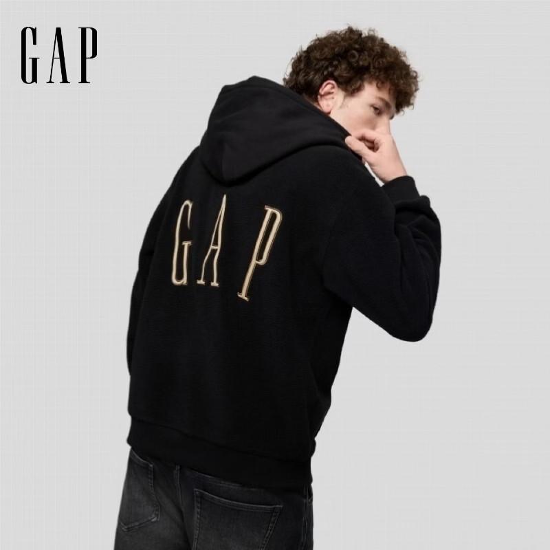 Gap Unisex Oversized Button-Neck Fleece Hoodie