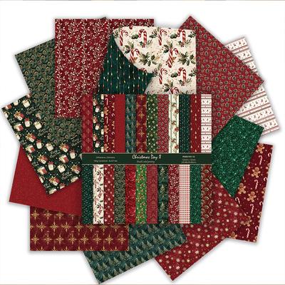 24PCS/SET Papier de Fond pour Scrapbooking Imprimé Fleurs de Noël Vintage Packs de Papiers Junk Journal Art Artisanat Fait Main