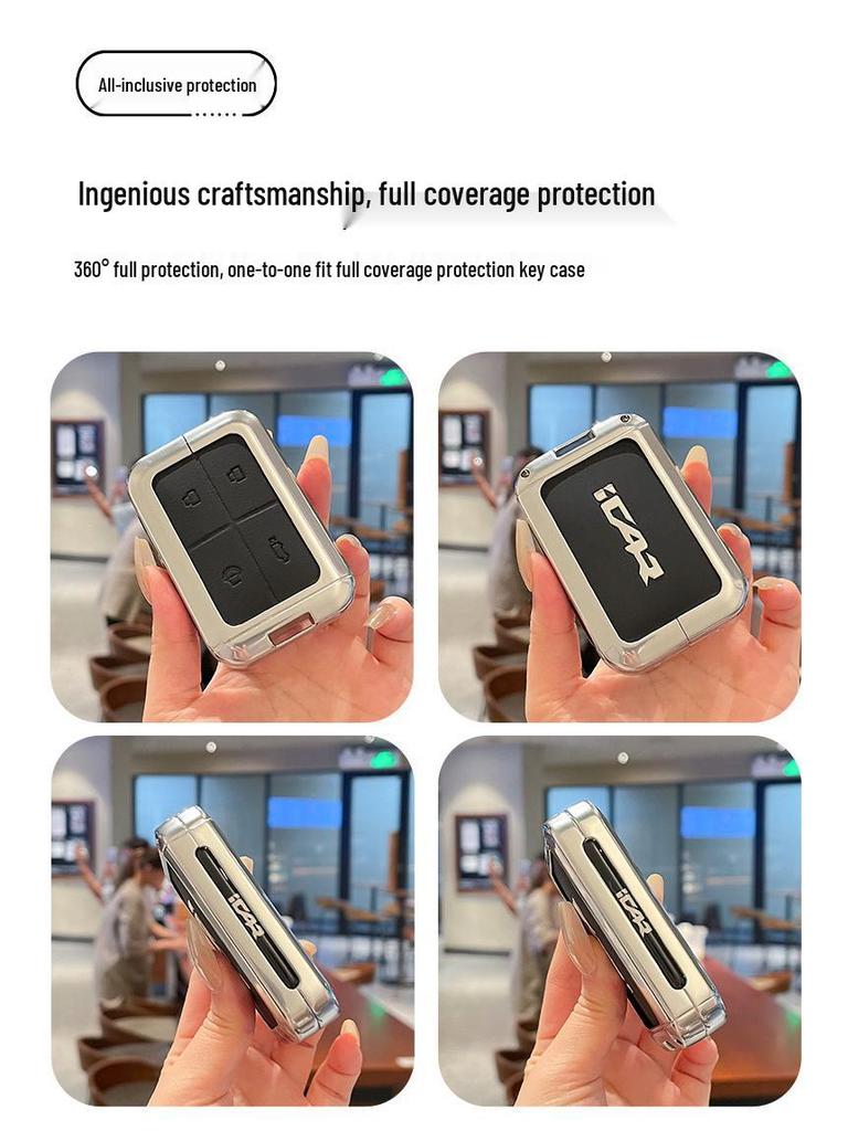 Chery iCAR V23 Key Case: Smart Bluetooth Remote Protective Metal Leather Cover