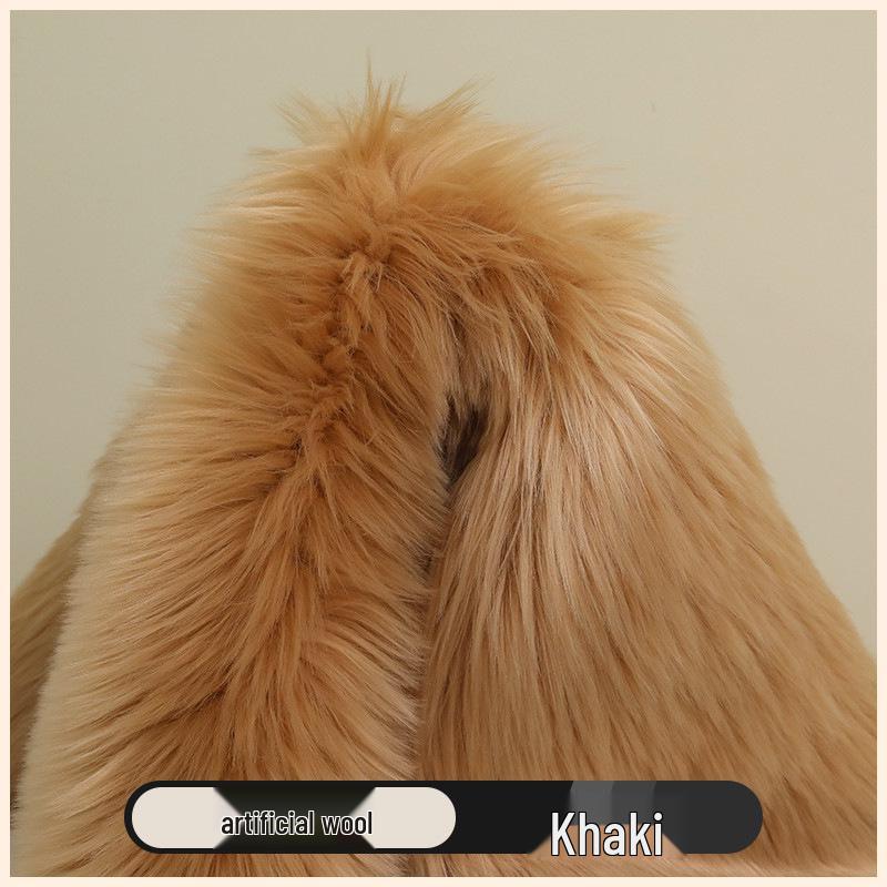 Imitation Wool Long Pile Floor Mat Carpet for Bedroom & Living Room