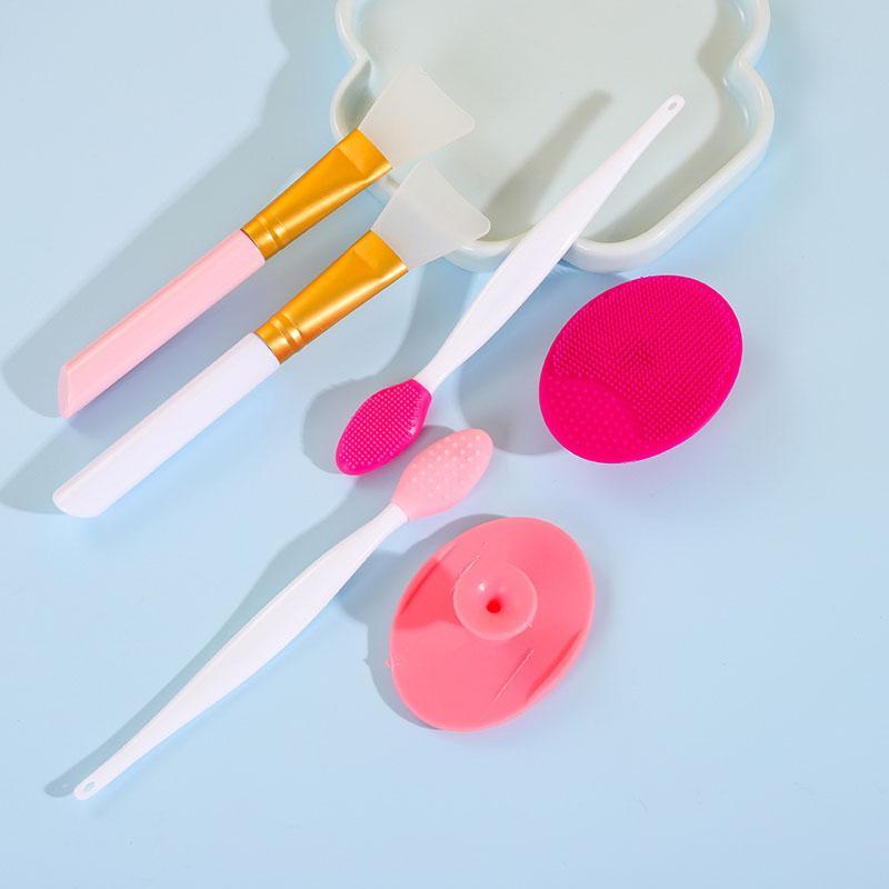Lip Exfoliating Facial Cleansing Brush Face Scrub Nose Clean Brush Blackhead Remover Double-Sided Beauty Skin Care Tool