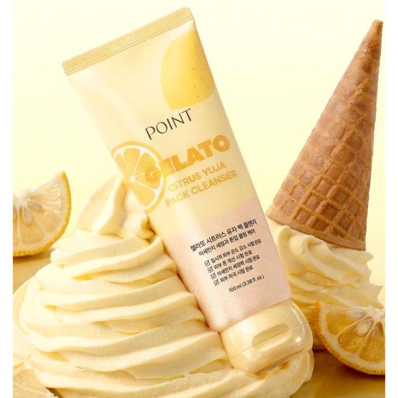 

POINT Gelato Citrus Yuzu Pack Cleanser Cooling Brightening Vegan Face Cleanser Korean Skincare 100ml 1ea
