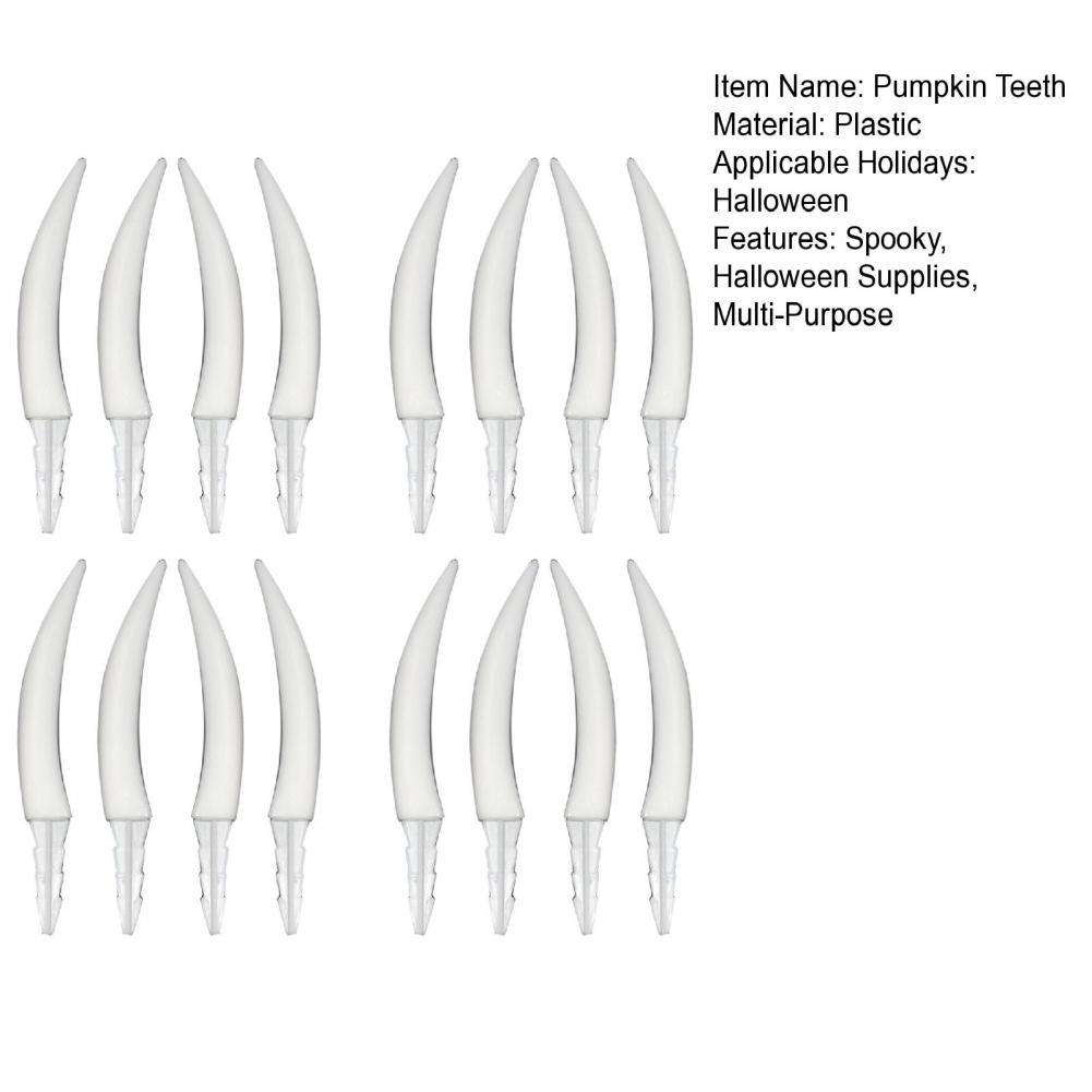 16 Pcs 7cm Pumpkin Teeth Spooky Insert Jack O Lantern Home Party Decoration School Handicraft Activities Halloween Accessories