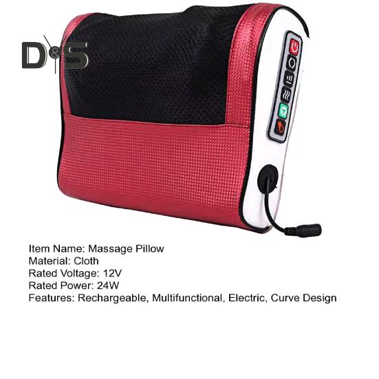 Electric Neck Massager Pillow with Adjustable Heat Compress Cervical Waist Vibration Massage Pillow Rechargeable Neck And Back Kneading Tool