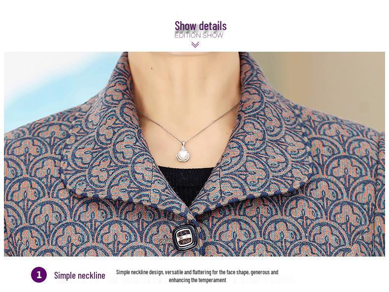 Plus Size Cardigan Jacket for Women 70-80: Spring/Autumn Outerwear for Middle-Aged & Elderly