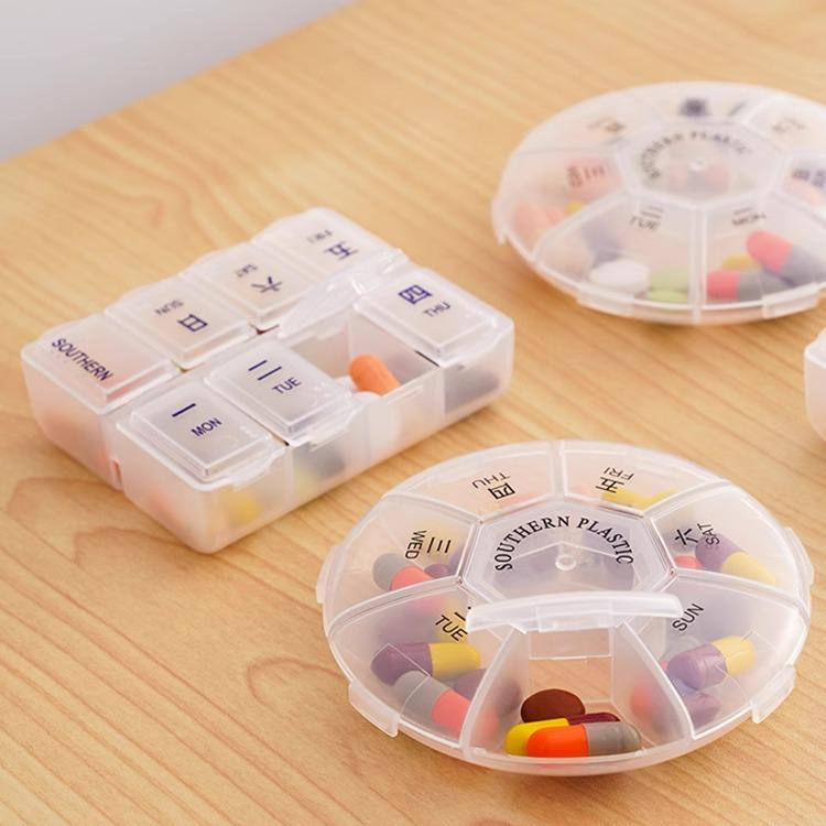 Bärbar 7-dagars medicindoserare för dagligt bruk