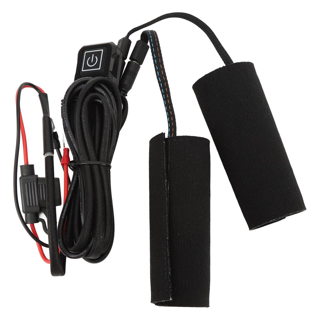 Motorcycle Heated Grip Cover 12V IP67 Water Resistant 3 Temperature Setting Hook and Loop Closure Motorcycle Handlebar
