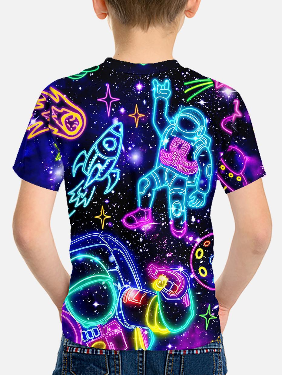 

Футболка корейская детская одежда 2025 детская неоновая красочная светлая весенняя одежда детская одежда для мальчиков топы футболка для мальчика 150