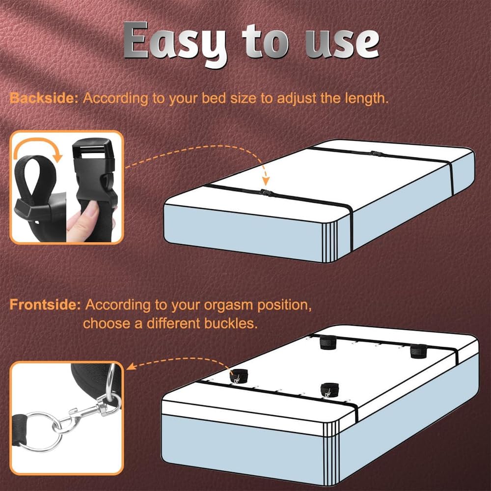 SM Goods Bed Fixed Leg Leg Restraint SM Discreet Packaging Set, Restraints, Belt, Handcuffs, Shackles, Spreading, Device, Adjustable, Training,