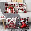 Christmas Pillows 2D Flat Printing Non Real Embroidery Polyester Pillowcase, Sofa Decorative Cushion Cov Headboard Pillow