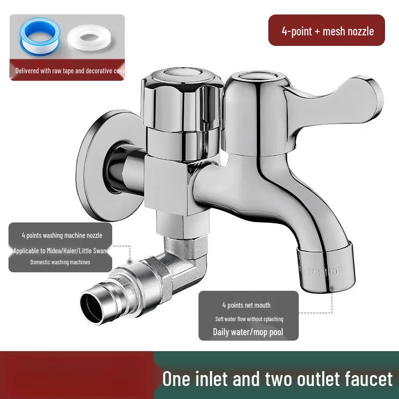 All-Copper Dual-Outlet Angled Faucet