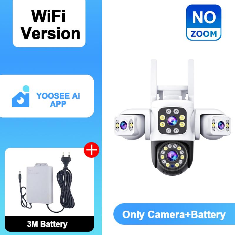 YOOSEE Ai APP Triple-lens Camera HD 15MP WIFI Outdoor Camera Waterproof Mobile Tracking IP CCVT Two-way Talk