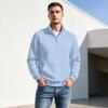 Herren Pullover mit vertikalem Streifenprint, Reißverschluss und Stehkragen, Lässiges Falten- Sportoberteil für Herbst Winter