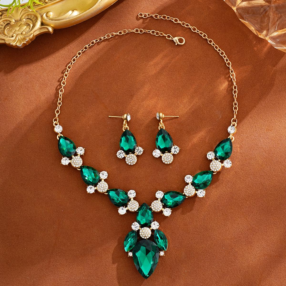 Модное цветное колье с кристаллами для женщин - Винтажный модный аксессуар