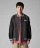 Wave Logo Denim Bomber Jacket Black Denim