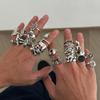 Hip-Hop Personality Dark Skull Ring Men's Trendy Fashion Niche Poker Ring Set Men's Jewelry