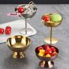 M-304 Stainless Steel Dessert Cup Ice Cream Cups Salad Goblet Retro High Base Bowl for Fruit Yogurt Snack Dish Bar Dinnerware