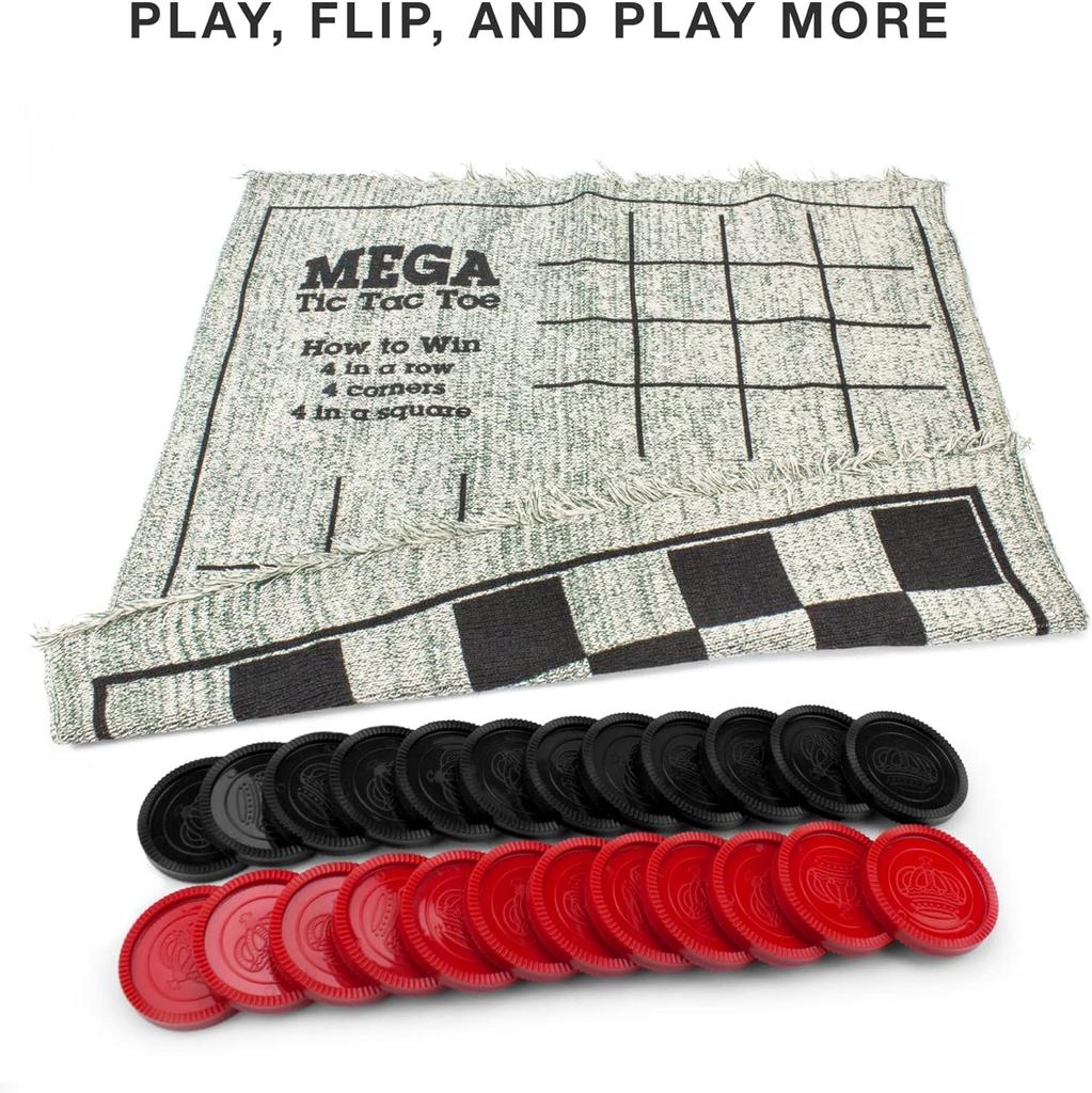 Set di Dama Gigante - Gioco da Tavolo 3-in-1 per Interni/Esterni per Famiglia e Amici