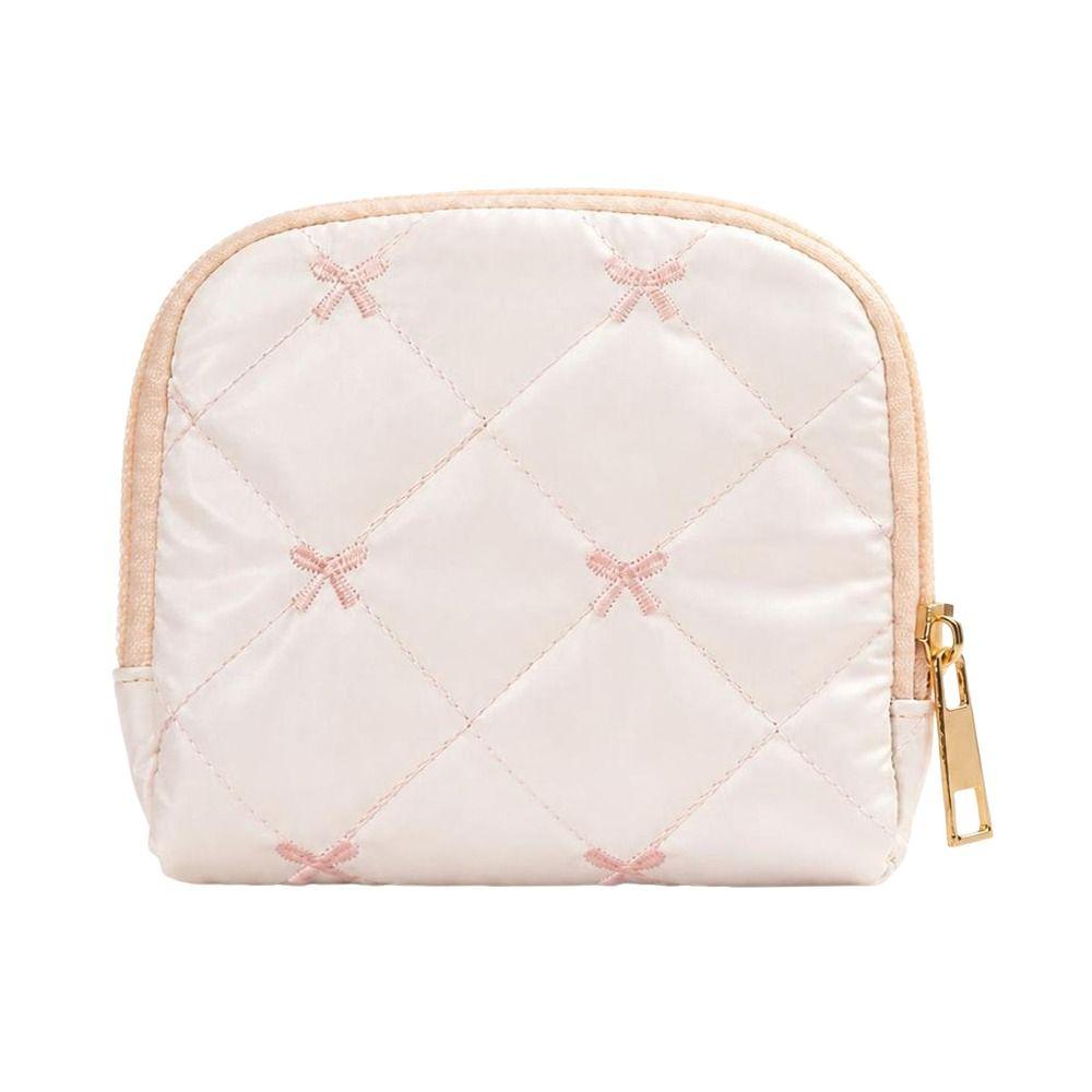PU Leather Travel Jewelry Case Waterproof Zipper With Compartments Jewelry Storage Pouch Bowknot Design Portable Size