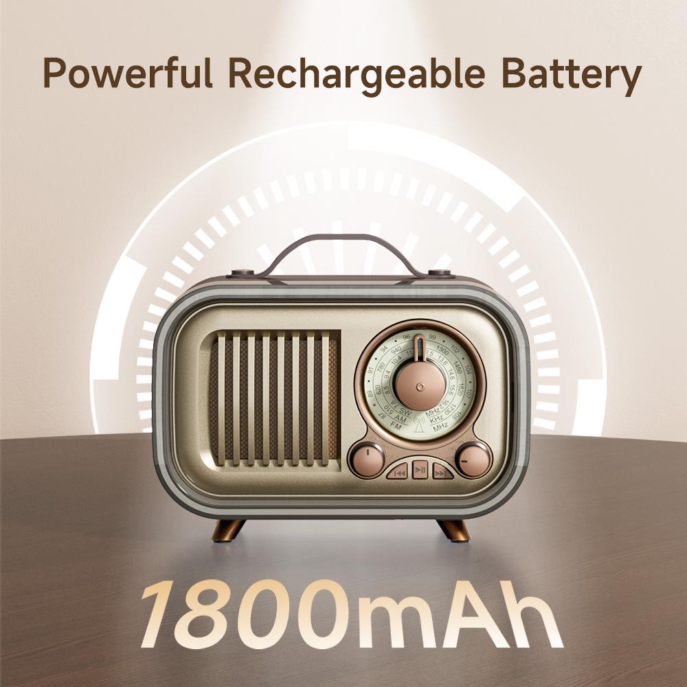 Retro Multifunctional Bluetooth Speaker with Radio, Portable Wireless Outdoor and Home Audio, Multi-band, Card Compatible.