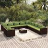 Day and Night - Day and Night Garden Furniture and Cushions Set 12 Pieces Brown Synthetic Rattan