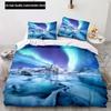 Landscape Duvet Cover Mountain Flowing Water Bedding Set Aurora Special Bedclothes with Pillowcases Teens Adults Women 200x200