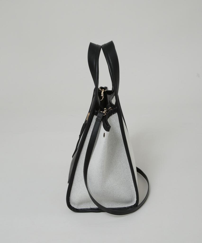 Nano Universe Canvas und Kunstleder Tasche mit Tasche für Damen, F 010, Schwarz, 669-5232304