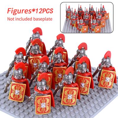 Medievale Militare Roma Centurione Skutatoi Castello Figure Set Soldati Romani Leone Orso Lupo Signifer Mattoncini da Costruzione Mattoncini Giocattoli