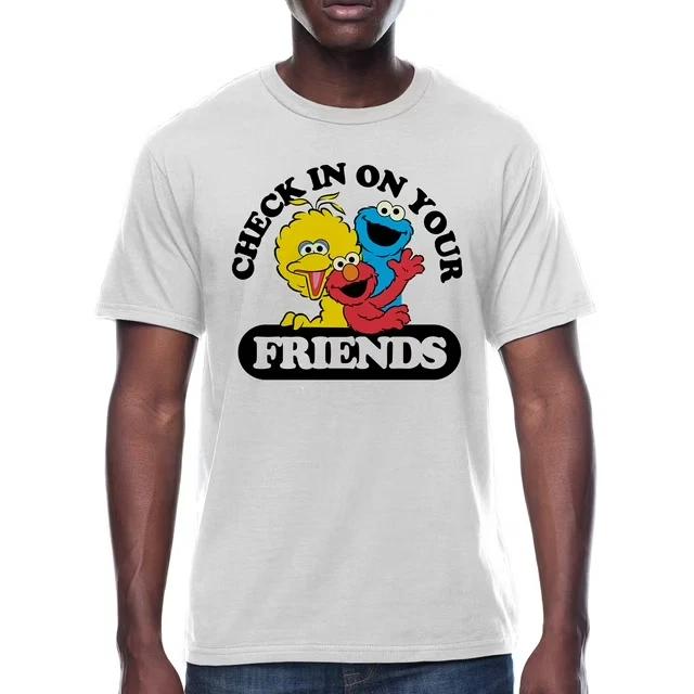 Sesame Street Mens Check In On Your Friends Elmo, Big Bird Shirt New S, L, 2XL XL