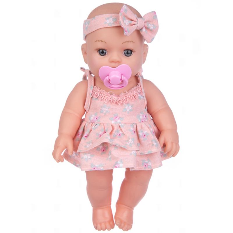 12'' Reborn Lifelike Toy Figure Interaction Toy Full Body Vinyl Simulation Baby Bath for Doll that Look Real for w/ Eyes