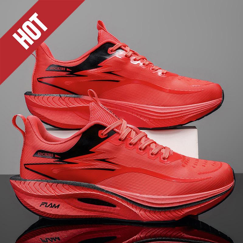 Men Running Shoes Carbon Board Air Cushion Marathon Sports Breathable Lightweight Women'S Comfortable Athletic Outdoor Sneakers