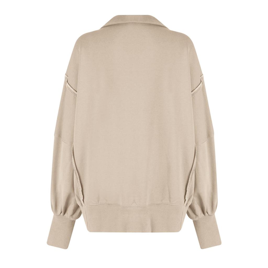 Women's Oversized Sweatshirt Hoodies Long Sleeve Button Neck Pullover Tunic Tops